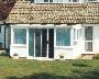 White PVCu lean to conservatory
