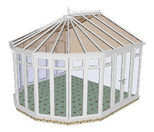 Victorian 5 bay Conservatory 64 - PVCu, Fully Glazed