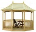 Wooden Gazebo 19 - Octagonal, Pressure Treated, Slatted Roof