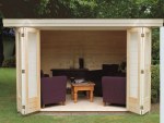 Folding Door Pent Roof Log Cabin 303 Folding Door Pent Roof Log Cabin 303