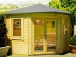 Double Door Corner Log Cabin 173 - Large Panes Double Door Corner Log Cabin 173 - Large Panes