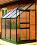 Aluminium Lean To Greenhouse 04 - Green with Polycarbonate