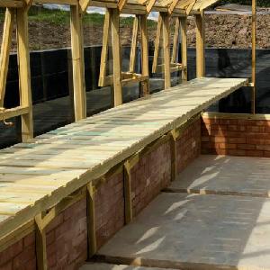 GREENHOUSES - Pressure treated staging, unpainted GREENHOUSES - Pressure treated staging, unpainted