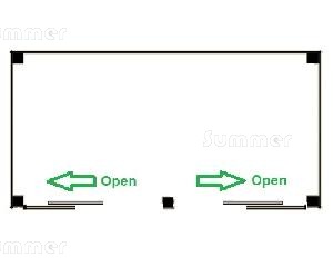 GAZEBOS xx - Design Options - glass panes opening direction - front wall