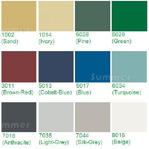GREENHOUSES xx - Paint finish - Full colour chart