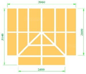 GREENHOUSES xx - Roof plan with dimensions