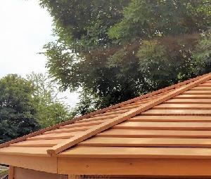 Decorative cedar slatted roof