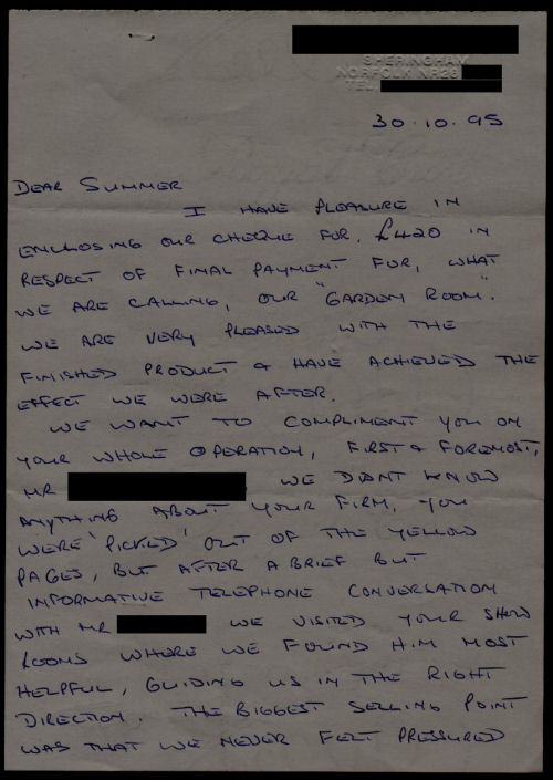 Customer Letter Customer Letter