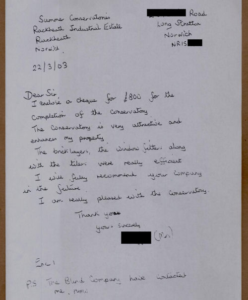 Customer Letter Customer Letter
