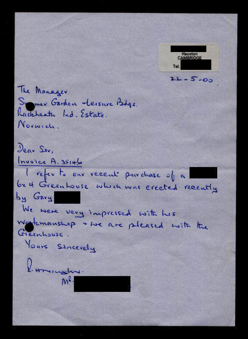 Customer Letter Customer Letter