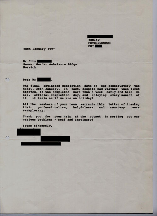 Customer Letter Customer Letter
