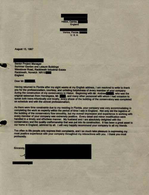 Customer Letter