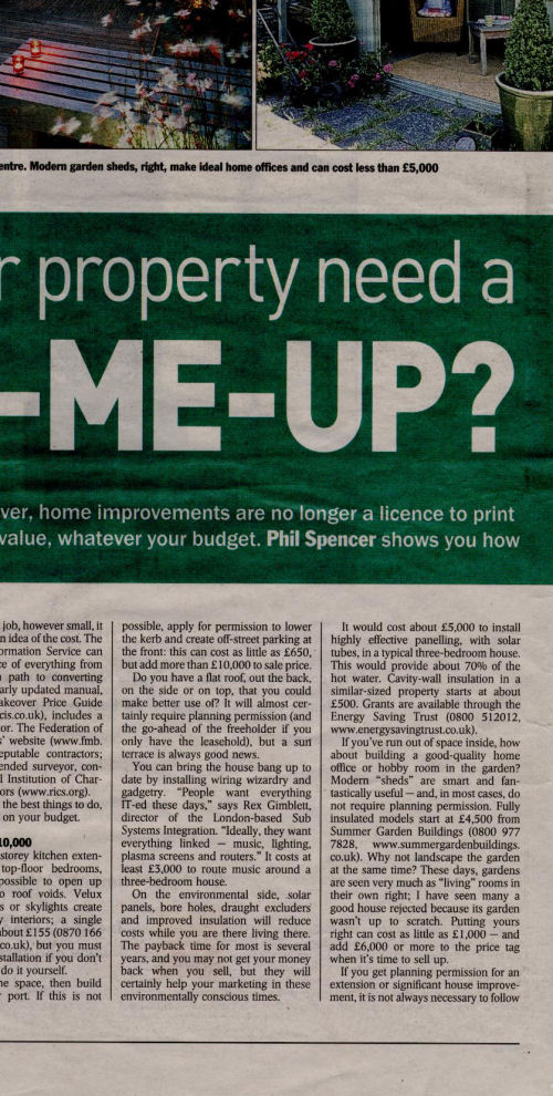 IN THE NEWS AGAIN . . . SUNDAY TIMES 18th May 2008