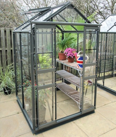 Green Aluminium Greenhouse 10 - Double Door