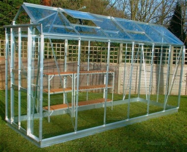 Grey Aluminium Greenhouse 11 - Double Door Grey Aluminium Greenhouse 11 - Double Door