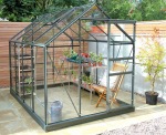 Aluminium Greenhouse 13 - Green, Toughened Glass Aluminium Greenhouse 13 - Green, Toughened Glass