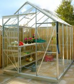 Grey Aluminium Greenhouse 15 - Extra Tall High Eaves Grey Aluminium Greenhouse 15 - Extra Tall High Eaves
