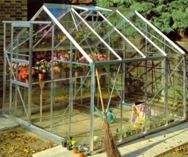 Aluminium Greenhouse 171 - Silver, Base Included