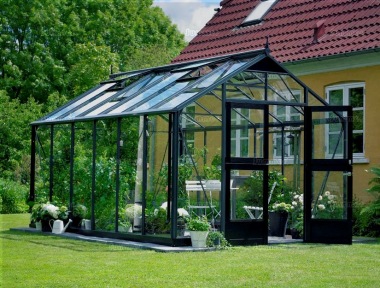 Aluminium Greenhouse 403 - Base Included, Hinged Door Aluminium Greenhouse 403 - Base Included, Hinged Door
