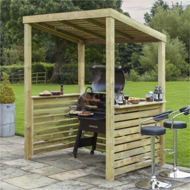 Pressure Treated Barbecue Shelter 251 - Slatted Roof, FSC® Certified