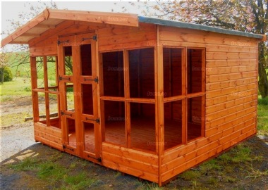 Apex Summerhouse 349 - Low Level Glazing, Double Door Apex Summerhouse 349 - Low Level Glazing, Double Door