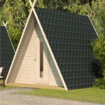 Log Camping Pod 974 - Wigwam, Rear Window, Felt Tiles Log Camping Pod 974 - Wigwam, Rear Window, Felt Tiles