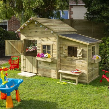 Pressure Treated Childrens Playhouse 662 - With Lean-to Extension, FSC® Certified