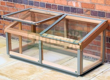 Toughened Glass Cedar Cold Frame 722 - Aluminium Capping Toughened Glass Cedar Cold Frame 722 - Aluminium Capping
