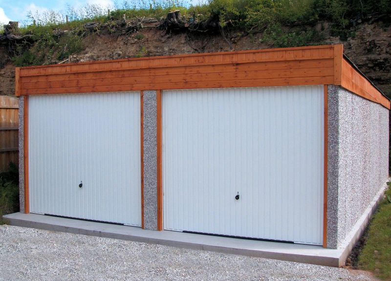 Spar Pent Double Concrete Garage 213