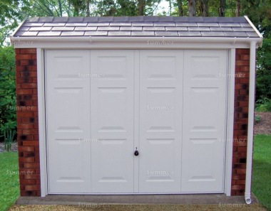 Brick Concrete Garage 664 - Tiled Front, Personnel Door