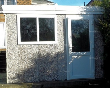 Spar Pent Concrete Shed 493 - PVCu Window, Fascias and Door