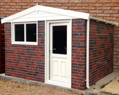 Brick Apex Concrete Shed 883 - PVCu Window, Fascias and Door Brick Apex Concrete Shed 883 - PVCu Window, Fascias and Door