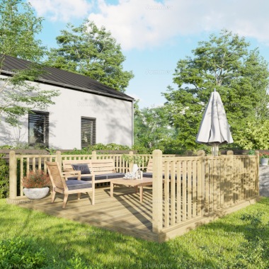Pressure Treated Decking Kit 705 - Balustrades, Timber Frame Pressure Treated Decking Kit 705 - Balustrades, Timber Frame