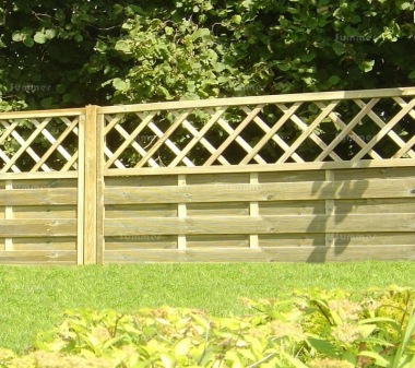 Fence Panel 432 - Planed Timber, 9mm Reeded Boards, 2x2 Frame