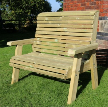 High Back 2 Seater Bench 697 - Fully Assembled