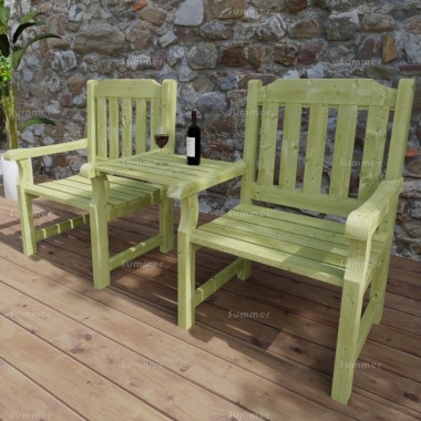 2 Seater Companion Set 228 - Pressure Treated, Square Tray