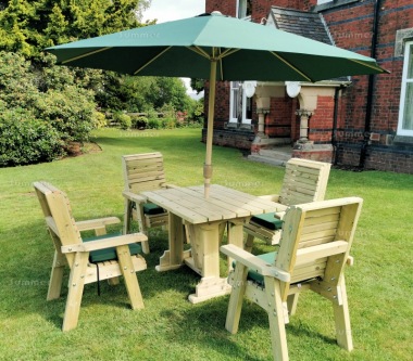 4 Seater Dining Set 653 - Pressure Treated, Armchairs, Table