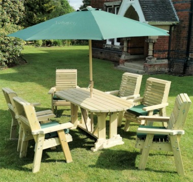 6 Seater Dining Set 655 - Pressure Treated, Armchairs, Table