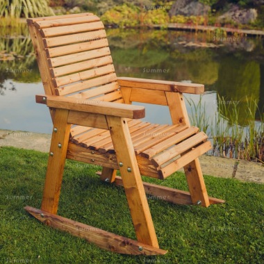 Rocking Chair 733 - Brown Finish, Fully Assembled