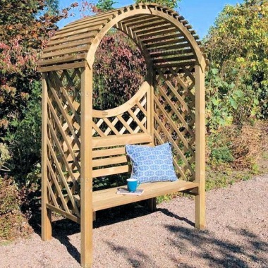 Pine Garden Arbour 343 - Pressure Treated, Slatted Roof, FSC® Certified