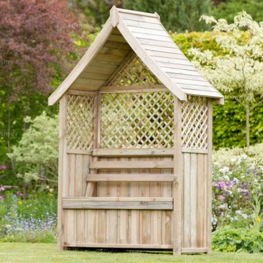 Pressure Treated Arbour 940 - Built In Storage, PEFC Certified