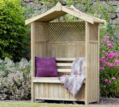 Pressure Treated Arbour 946 - Built In Storage, PEFC Certified