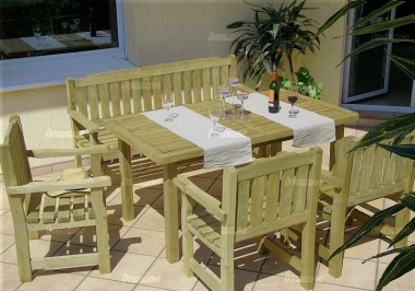 4-6 Seater Dining Set 372 - Pressure Treated, Rectangular Table