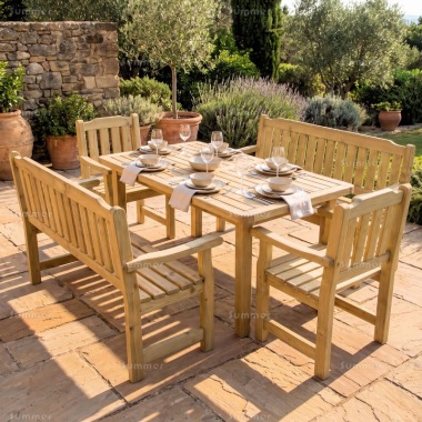 4-8 Seater Dining Set 373 - Fully Assembled, Pressure Treated 4-8 Seater Dining Set 373 - Fully Assembled, Pressure Treated