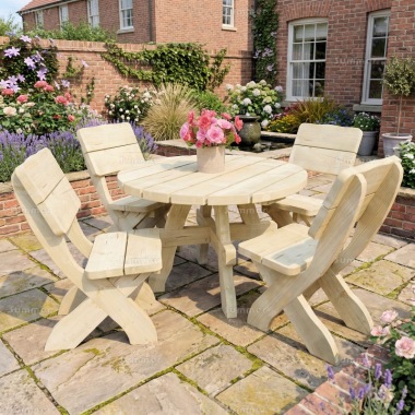 4 Seater Dining Set 375 - Fully Assembled, Pressure Treated 4 Seater Dining Set 375 - Fully Assembled, Pressure Treated