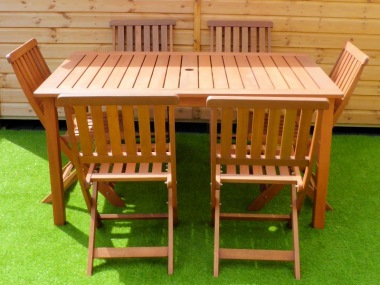 6 Seater Hardwood Set 140 - Folding Chairs, Rectangular Table 6 Seater Hardwood Set 140 - Folding Chairs, Rectangular Table