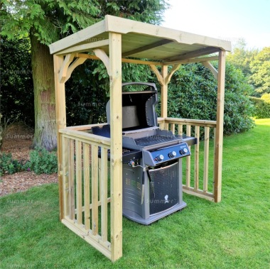 Pressure Treated Barbecue Shelter 929 - Boarded Pent Roof
