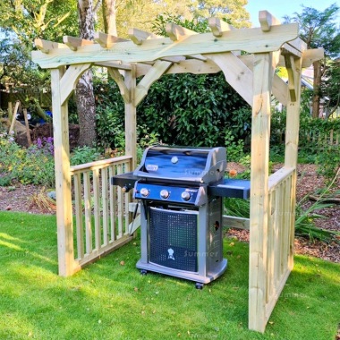 Pressure Treated Barbecue Shelter 930 - Pergola Style Roof