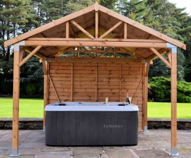 Wooden Gazebo 61 - Decorative Apex Roof, Multiple Wall Options