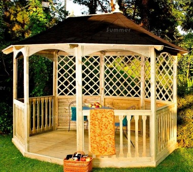 Wooden Gazebo 12 - Octagonal, Pressure Treated, Felt Tiles Wooden Gazebo 12 - Octagonal, Pressure Treated, Felt Tiles